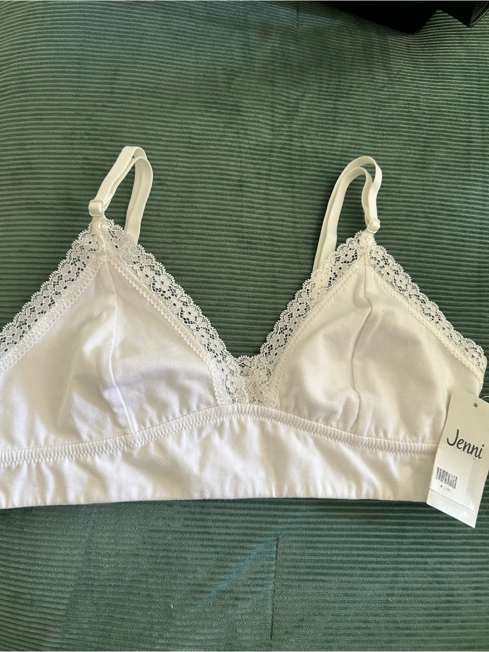 Jenni White Lace-Trim Wireless Bralette
